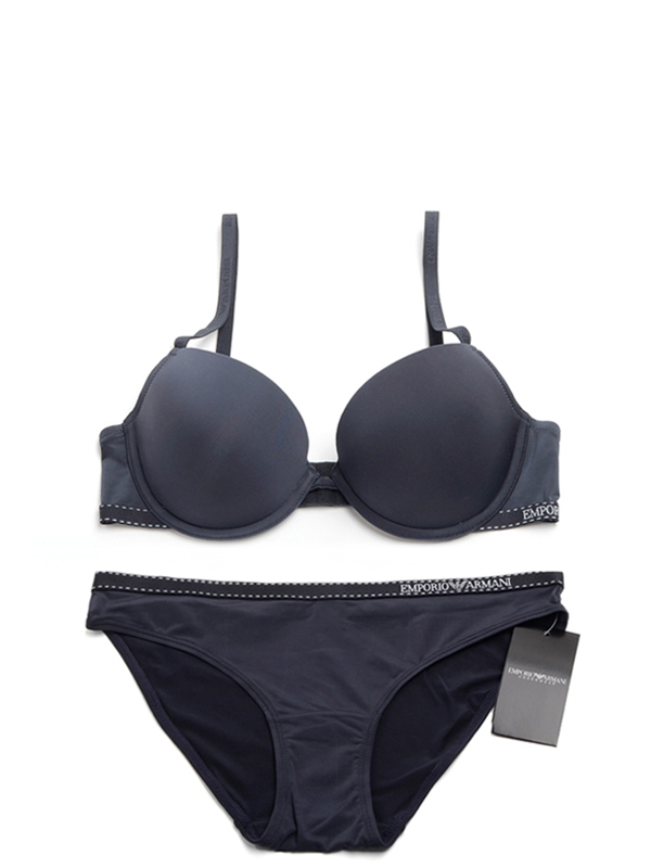 Microfiber Bra+Panties Set (엠포리오아르마니 언더웨어  4P235 162394+162525 00135) 브라팬티 세트  여자속옷